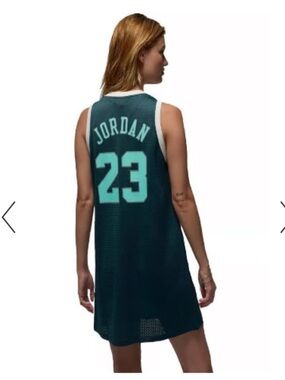 Jordan Heritage Jersey Dress in Oxidized Green